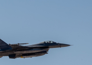 F-16s takeoff in support of Spears of Victory Exercise