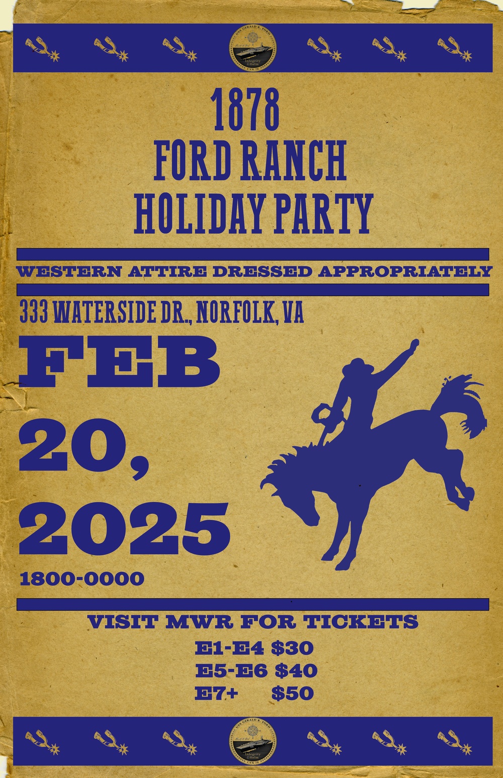 USS Gerald R, Ford Holiday Party Flyer