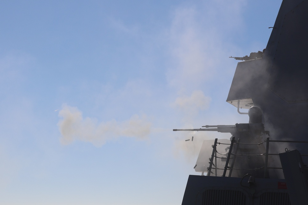 USS Truxtun Fires 25mm Gun