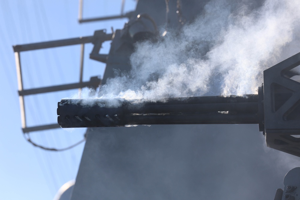 USS Truxtun Fires Phalanx CIWS