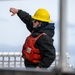 USCGC Polar Star (WAGB 10) conducts crane operations in McMurdo Sound during Operation Deep Freeze
