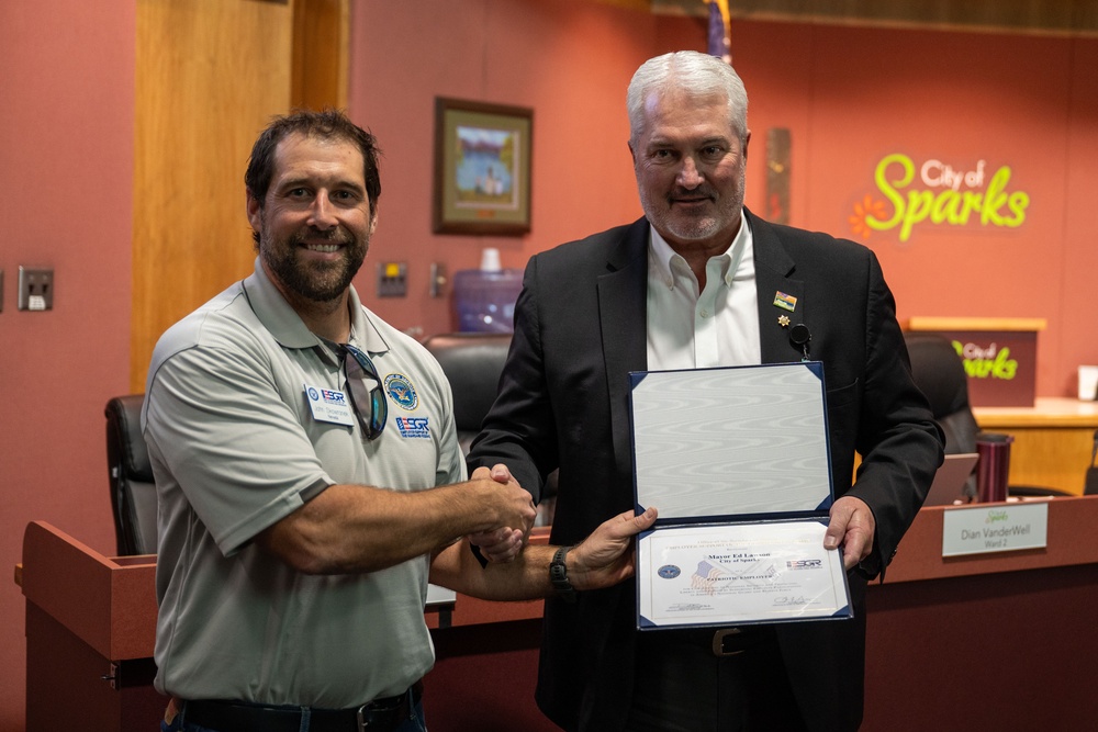 City of Sparks Mayor awarded with ESGR Patriot Award