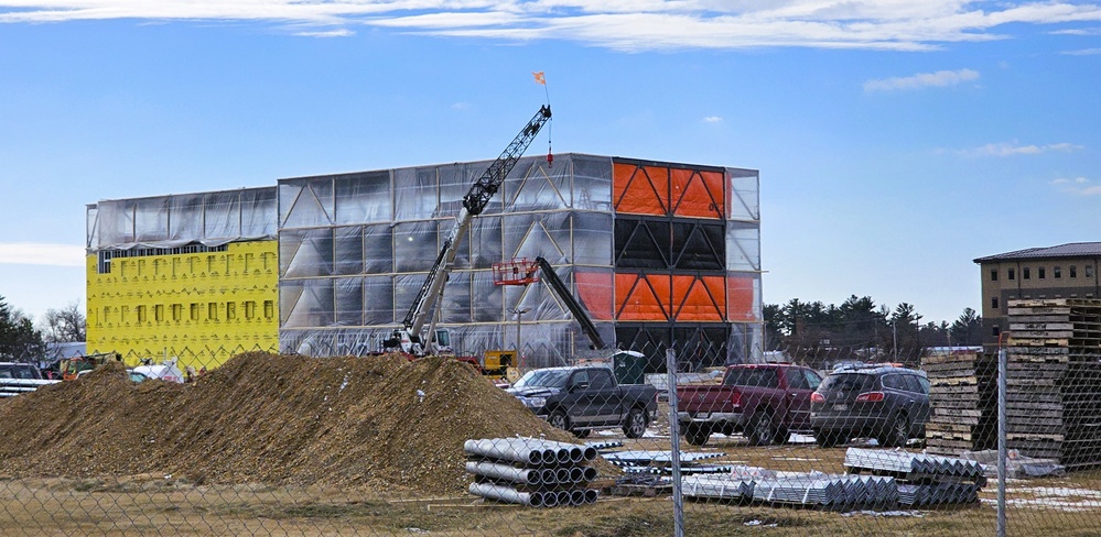 January 2025 barracks construction operations for East Barracks Project at Fort McCoy