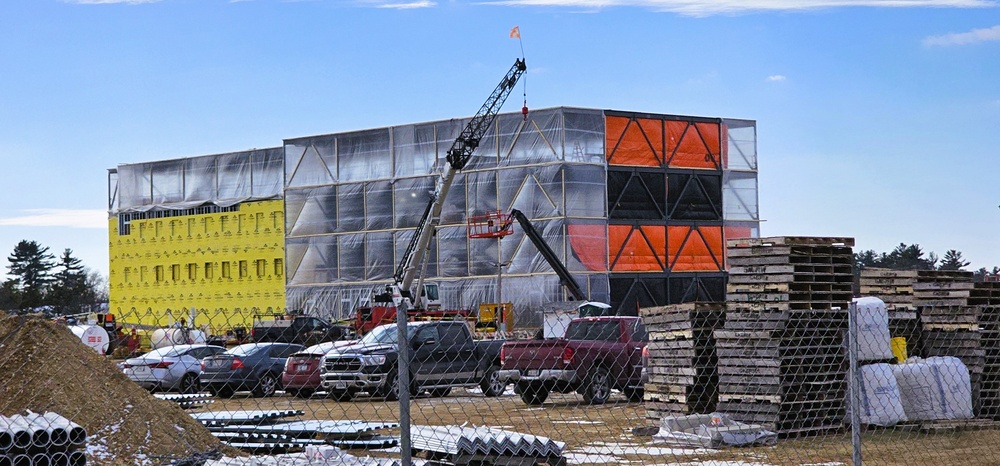 January 2025 barracks construction operations for East Barracks Project at Fort McCoy