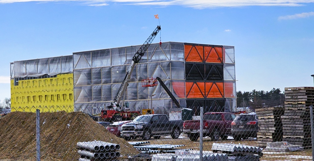 January 2025 barracks construction operations for East Barracks Project at Fort McCoy