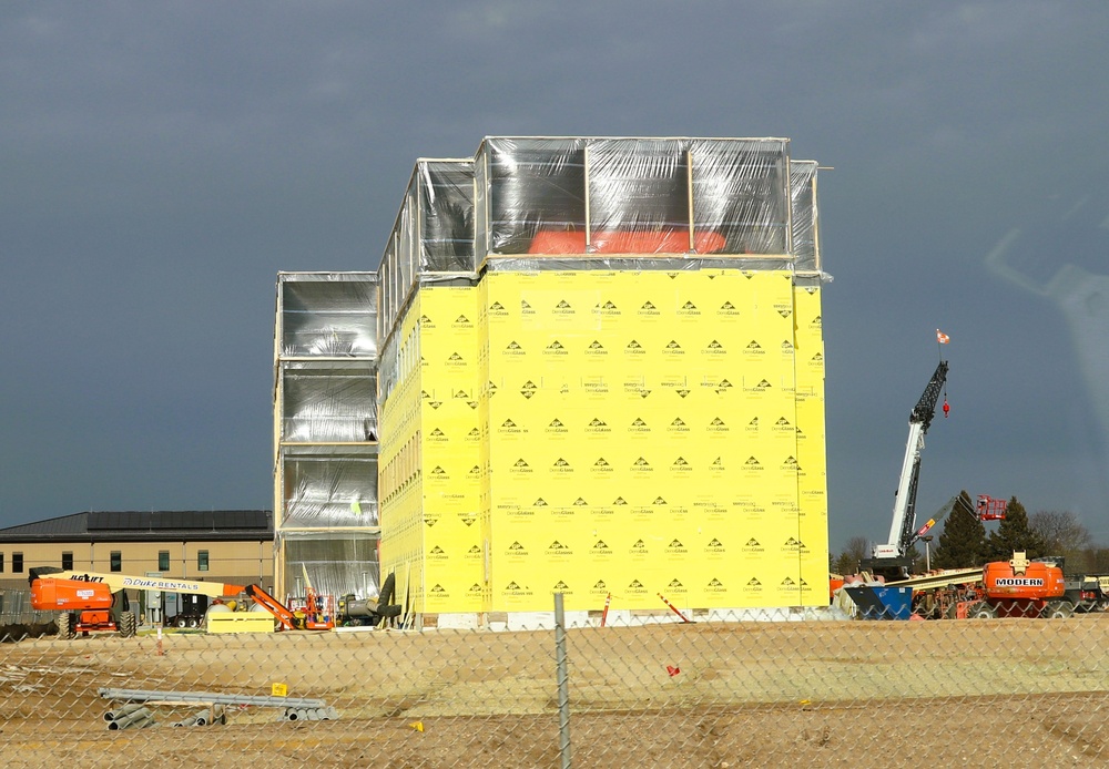 January 2025 barracks construction operations for East Barracks Project at Fort McCoy