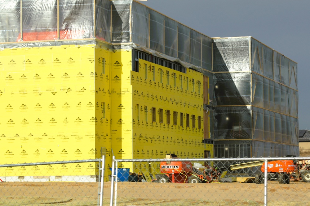 January 2025 barracks construction operations for East Barracks Project at Fort McCoy