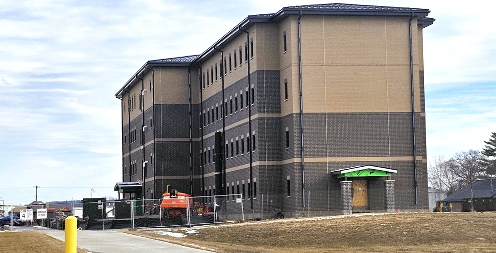 January 2025 barracks construction operations for South Barracks Project at Fort McCoy