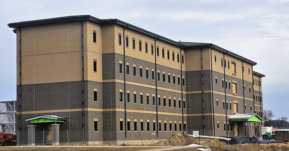 January 2025 barracks construction operations for South Barracks Project at Fort McCoy