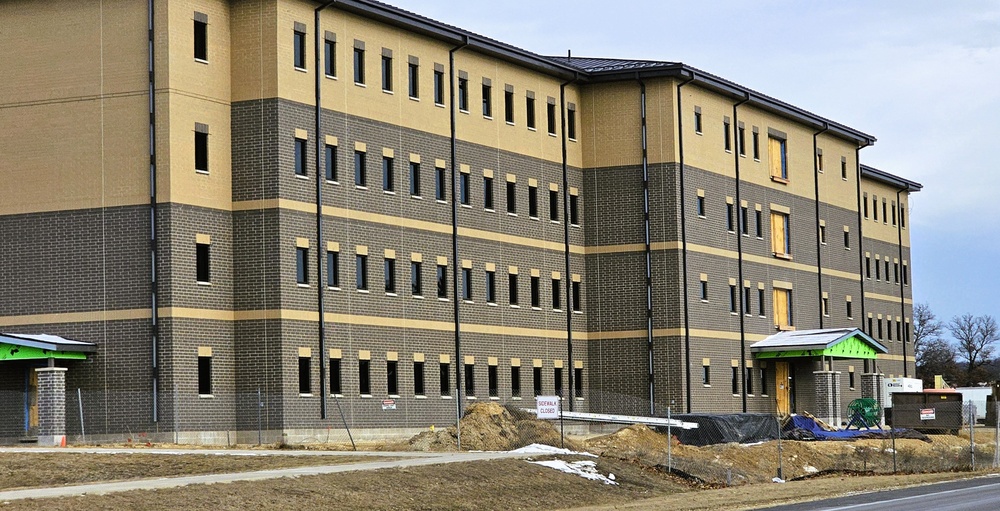 January 2025 barracks construction operations for South Barracks Project at Fort McCoy