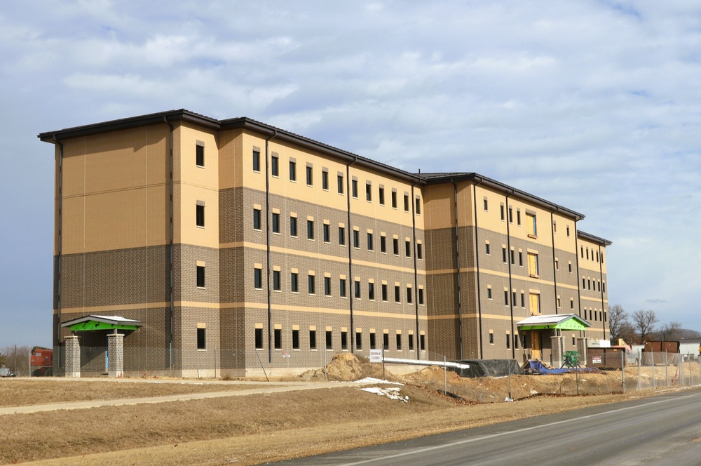 January 2025 barracks construction operations for South Barracks Project at Fort McCoy