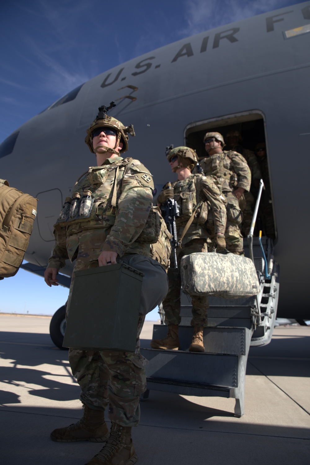 U.S. Soldiers arrive at Fort Bliss to support the Southern border mission
