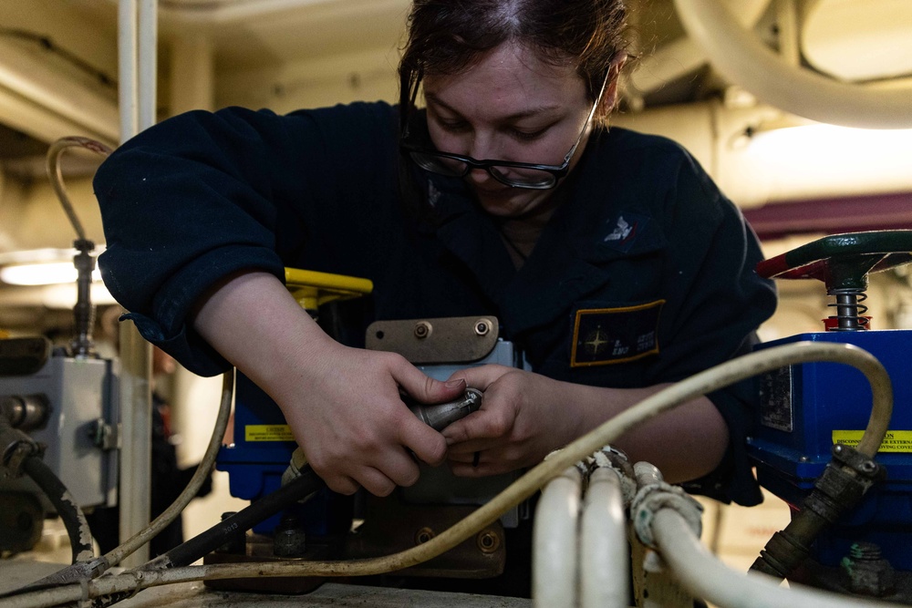 USS Gerald R. Ford (CVN 78) Sailors conduct AFFF maintenance