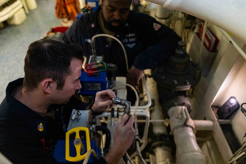 USS Gerald R. Ford (CVN 78) Sailors conduct AFFF maintenance