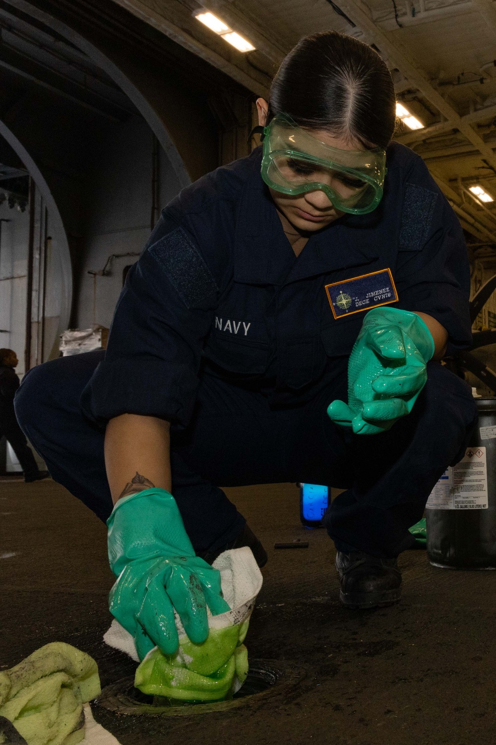 USS Gerald R. Ford (CVN 78) Sailors conduct routine maintenance