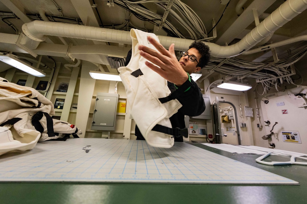 USS Gerald R. Ford (CVN 78) Sailors conduct routine operations