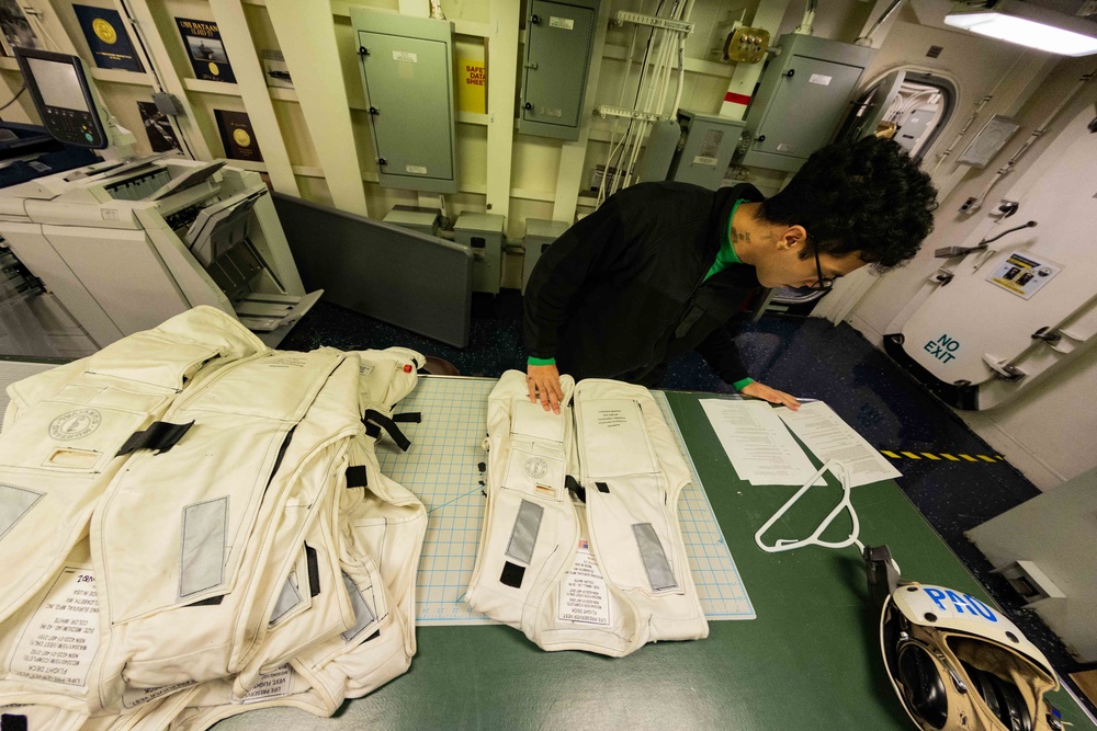 USS Gerald R. Ford (CVN 78) Sailors conduct routine operations