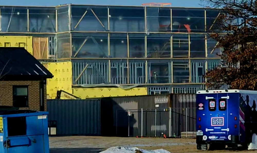 January 2025 barracks construction operations for East Barracks Project at Fort McCoy