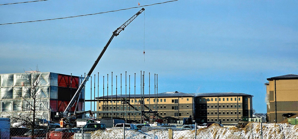 January 2025 barracks construction operations for East Barracks Project at Fort McCoy