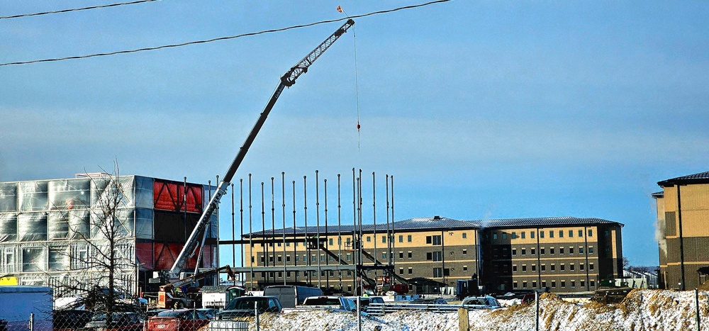 January 2025 barracks construction operations for East Barracks Project at Fort McCoy