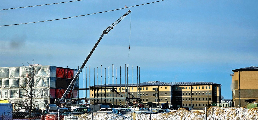 January 2025 barracks construction operations for East Barracks Project at Fort McCoy