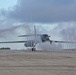 34th Expeditionary Bomb Squadron B-1B Lancers return to Andersen Air Force Base after completing a Bomber Task Force 25-1 mission