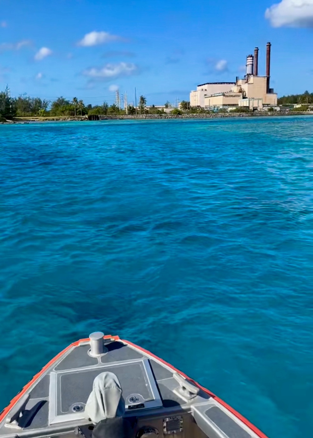 U.S. Coast Guard conduct routine patrol of Apra Harbor