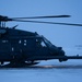 An Alaska Air National Guard HH-60G Pave Hawk helicopter departs Eielson AFB, AK on a routine training flight.