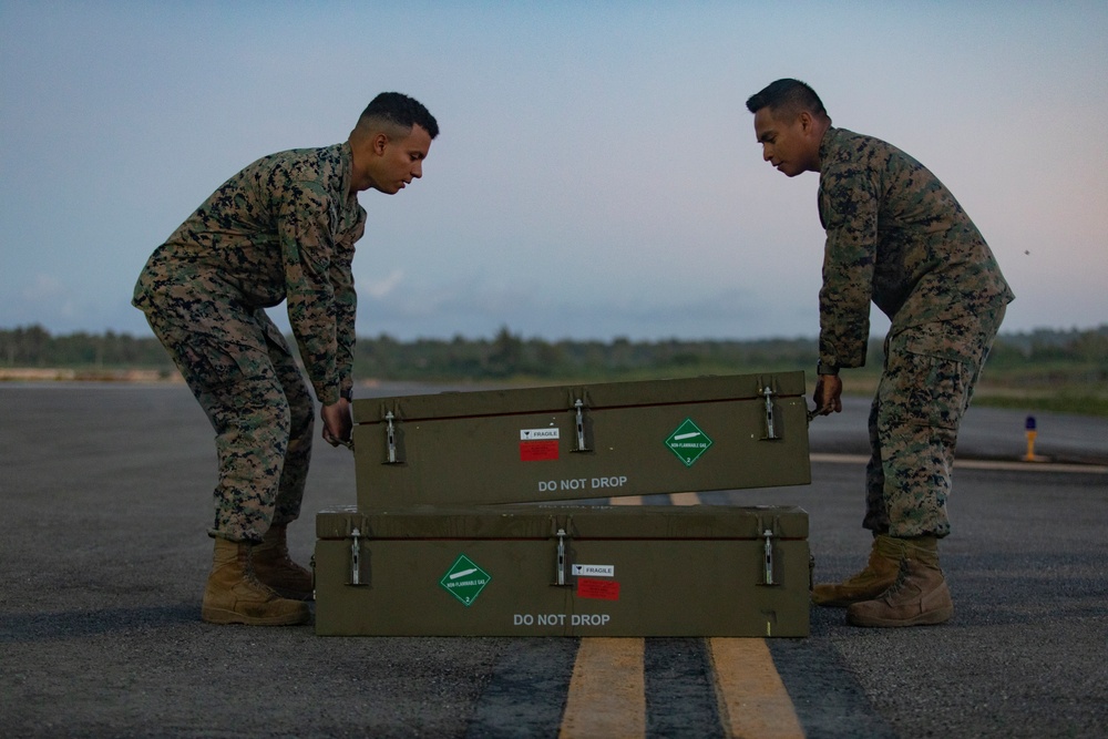 U.S. Marines build and inspect ordnance on Tinian