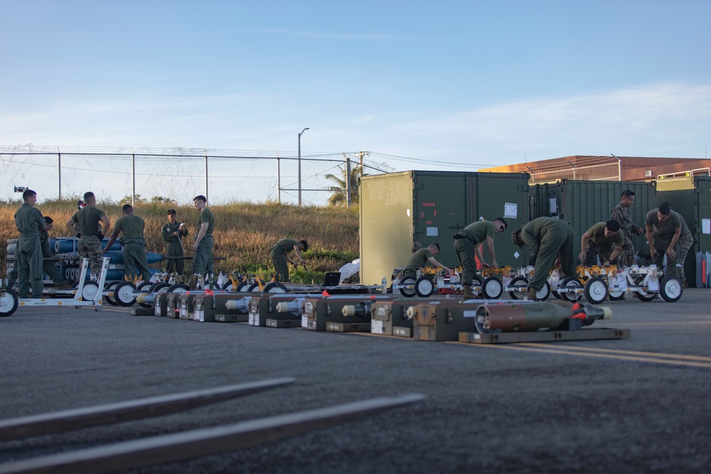 U.S. Marines build and inspect ordnance on Tinian