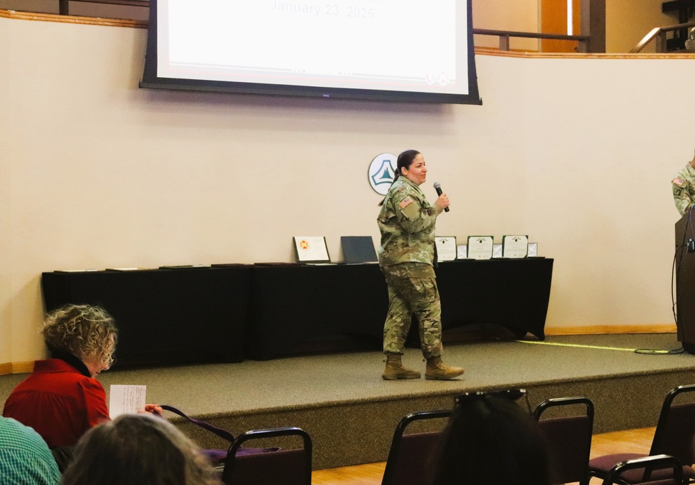 Fort McCoy Garrison commander, command team hold first town hall meeting for workforce for 2025