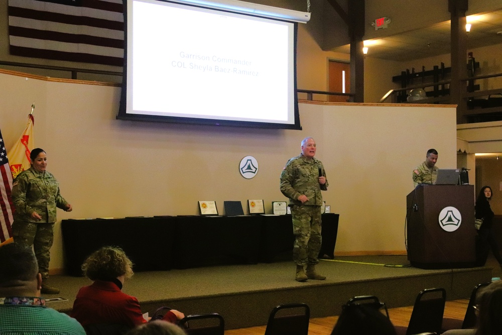 Fort McCoy Garrison commander, command team hold first town hall meeting for workforce for 2025