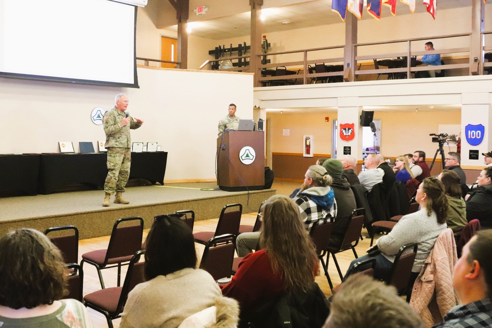 Fort McCoy Garrison commander, command team hold first town hall meeting for workforce for 2025