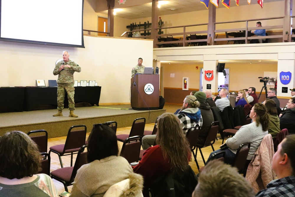 Fort McCoy Garrison commander, command team hold first town hall meeting for workforce for 2025