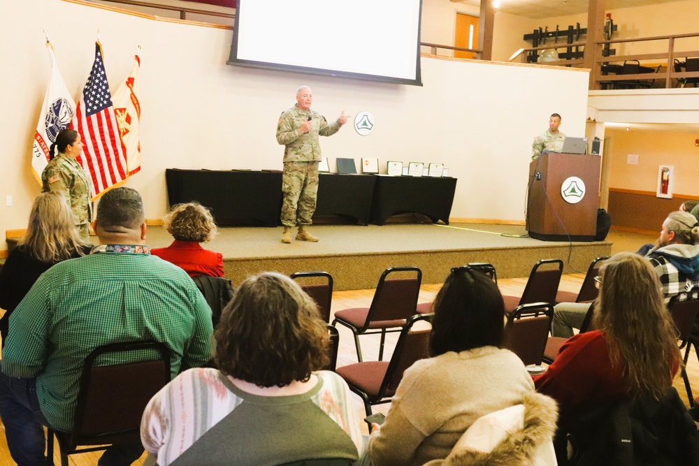 Fort McCoy Garrison commander, command team hold first town hall meeting for workforce for 2025