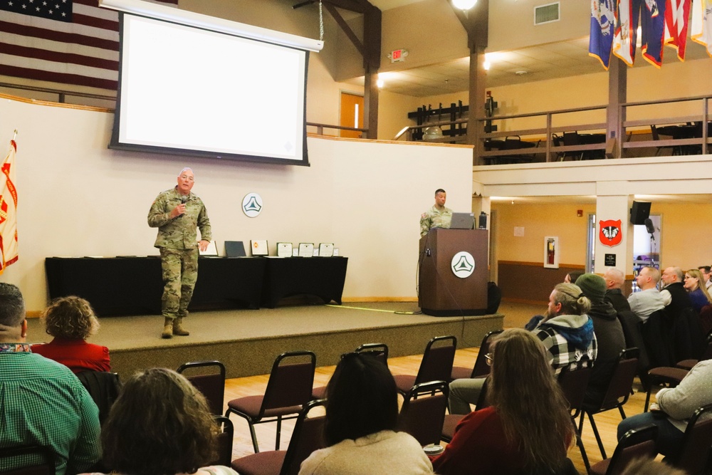 Fort McCoy Garrison commander, command team hold first town hall meeting for workforce for 2025