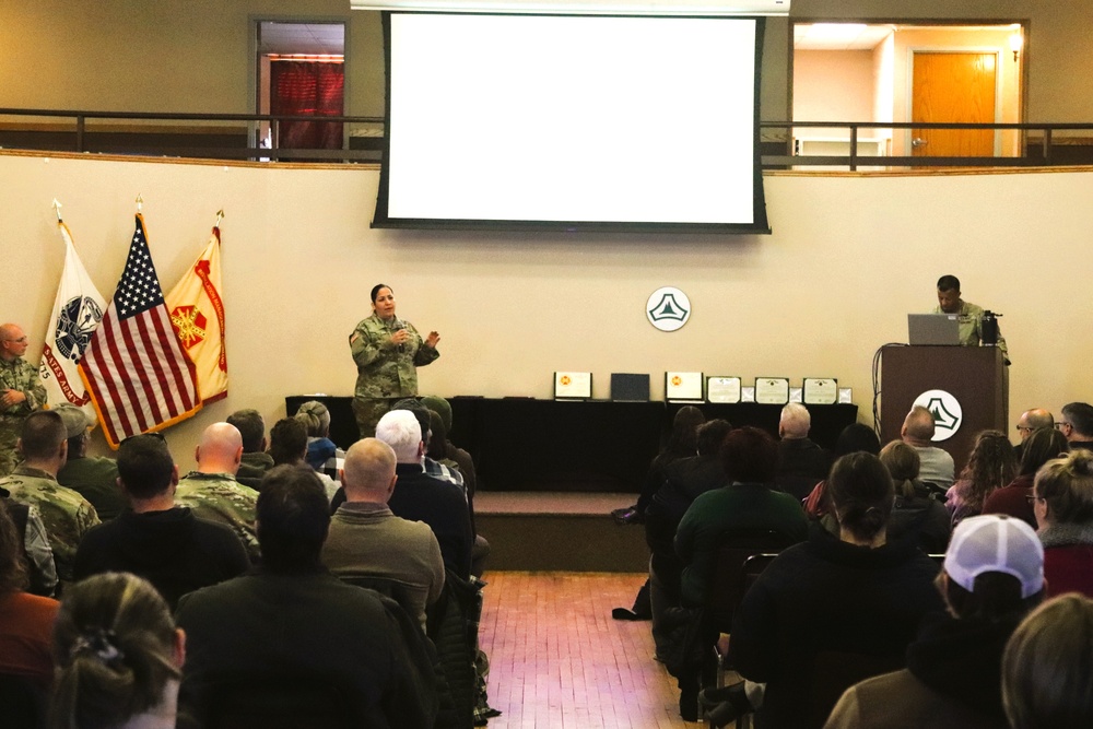 Fort McCoy Garrison commander, command team hold first town hall meeting for workforce for 2025