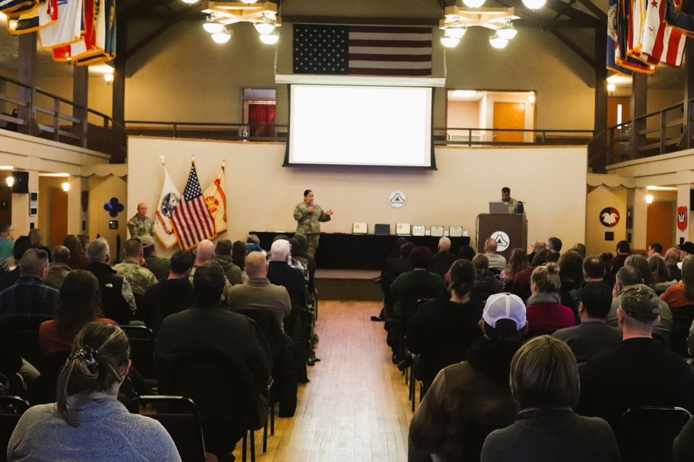 Fort McCoy Garrison commander, command team hold first town hall meeting for workforce for 2025