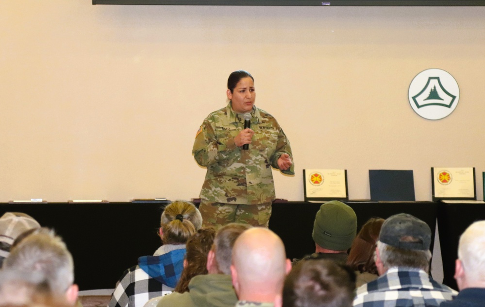 Fort McCoy Garrison commander, command team hold first town hall meeting for workforce for 2025