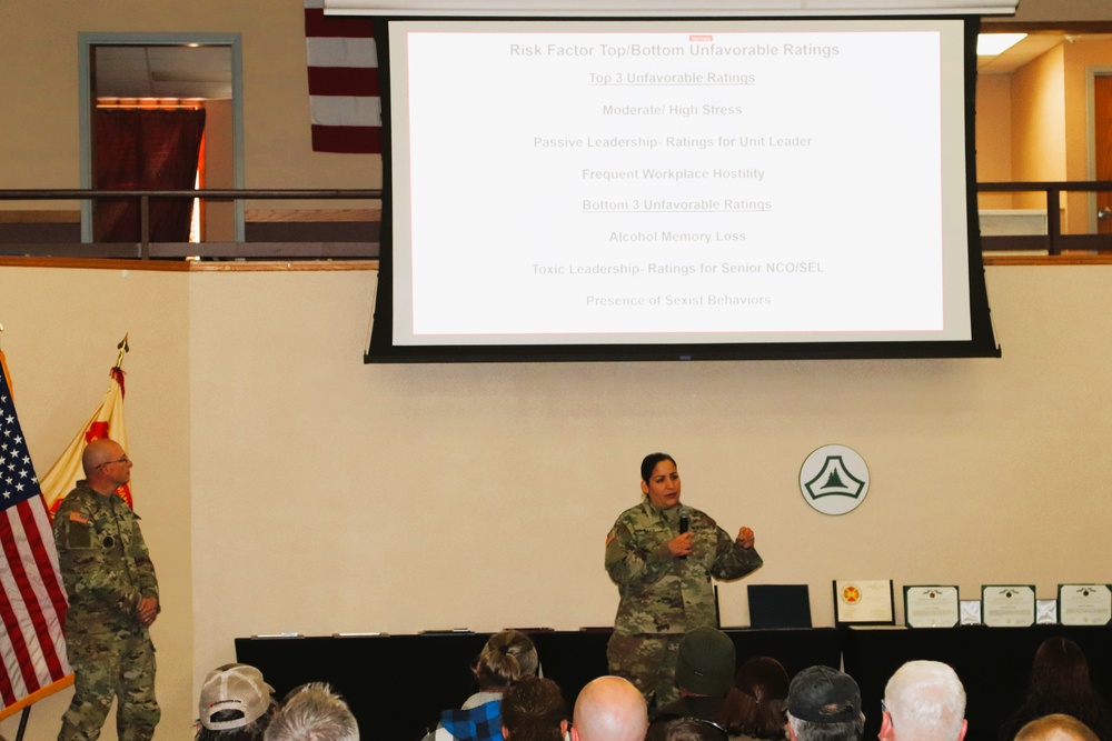 Fort McCoy Garrison commander, command team hold first town hall meeting for workforce for 2025