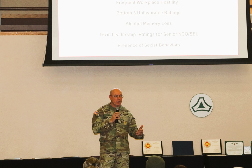 Fort McCoy Garrison commander, command team hold first town hall meeting for workforce for 2025