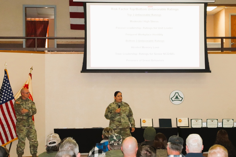 Fort McCoy Garrison commander, command team hold first town hall meeting for workforce for 2025