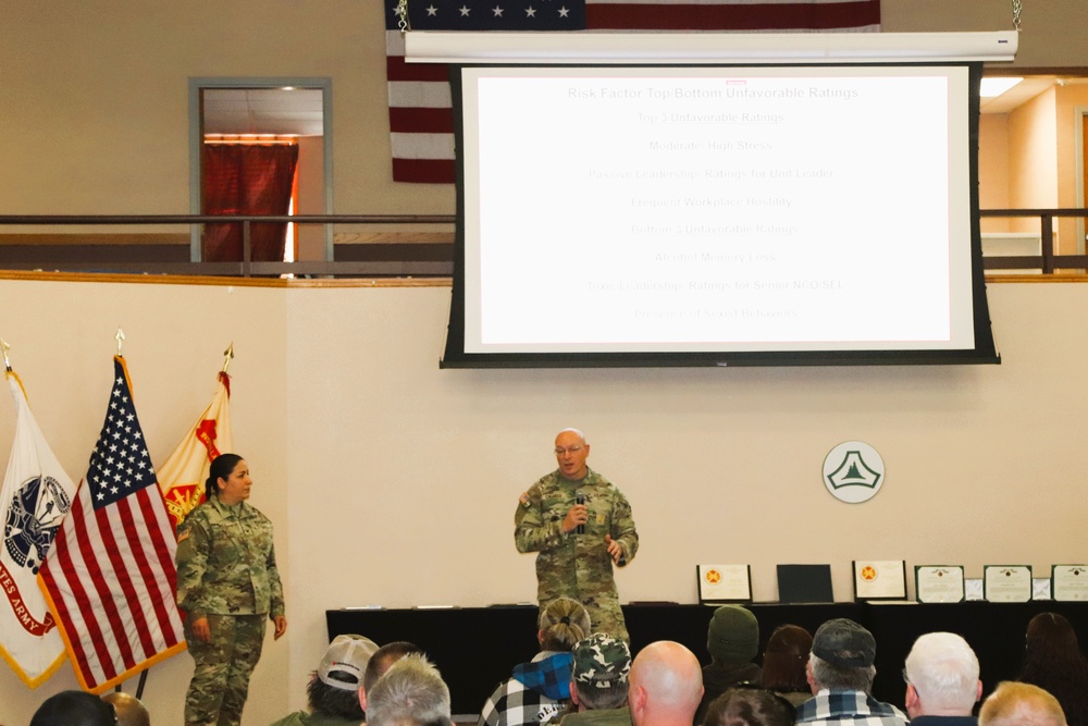 Fort McCoy Garrison commander, command team hold first town hall meeting for workforce for 2025