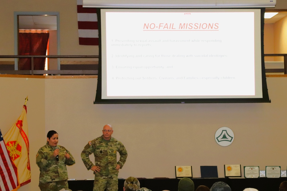 Fort McCoy Garrison commander, command team hold first town hall meeting for workforce for 2025