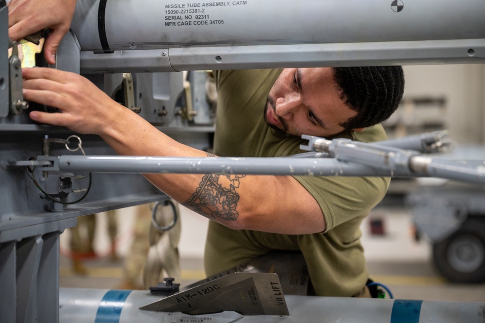 Active duty and Reserve Airmen participate in an annual mission-generation load competition