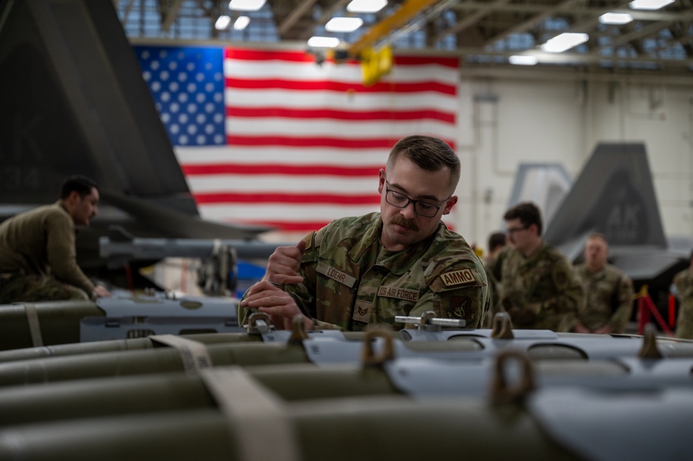 Active duty and Reserve Airmen participate in an annual mission-generation load competition