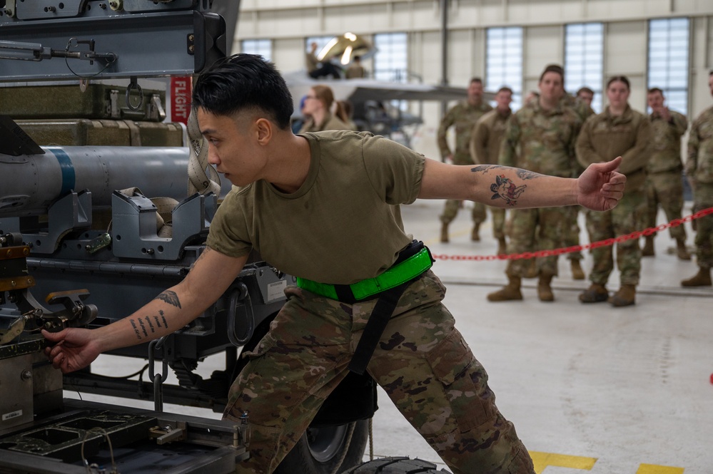 Active duty and Reserve Airmen participate in an annual mission-generation load competition