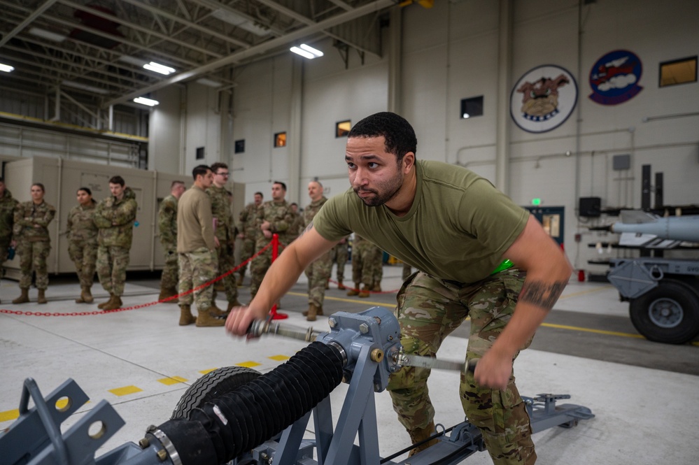 Active duty and Reserve Airmen participate in an annual mission-generation load competition