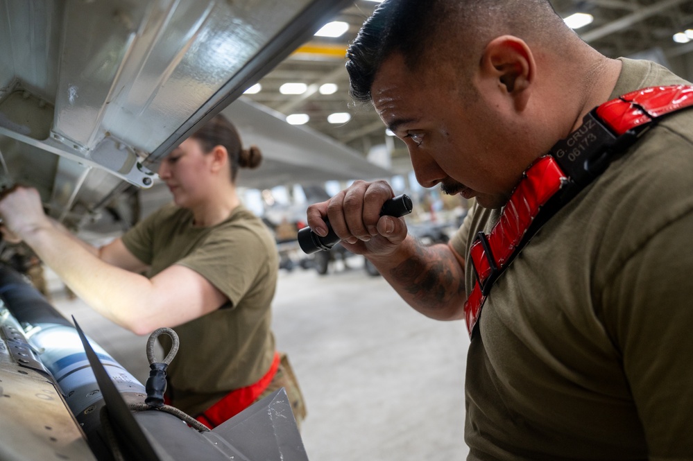 Active duty and Reserve Airmen participate in an annual mission-generation load competition