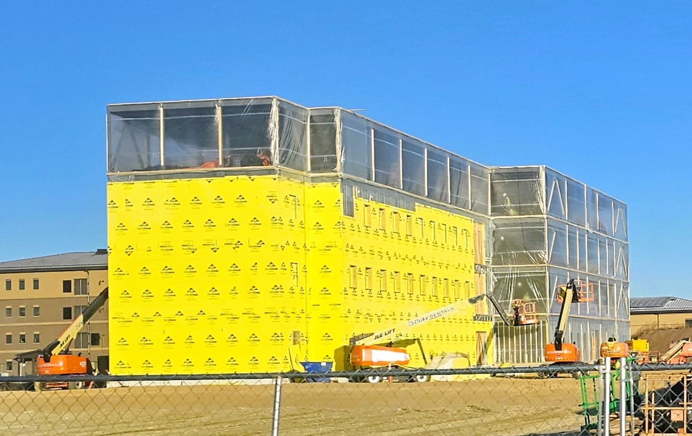 January 2025 barracks construction operations for East Barracks Project at Fort McCoy